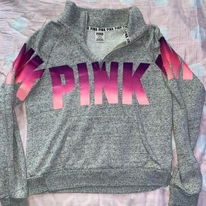 Gray/Purple/Pink half zip sweater MEDIUM/Pink